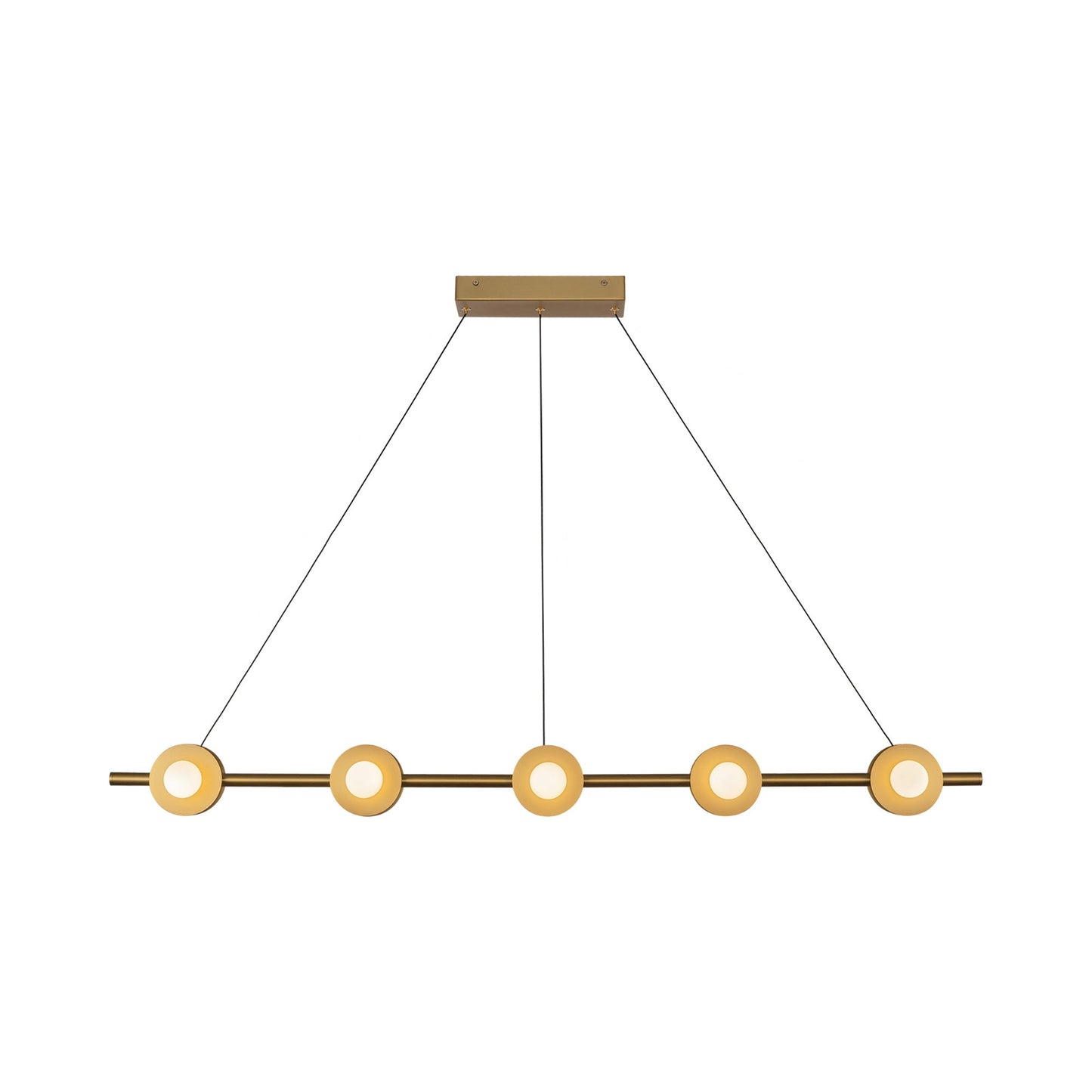 Elixir Linear LED Pendant Light in Brushed Gold.