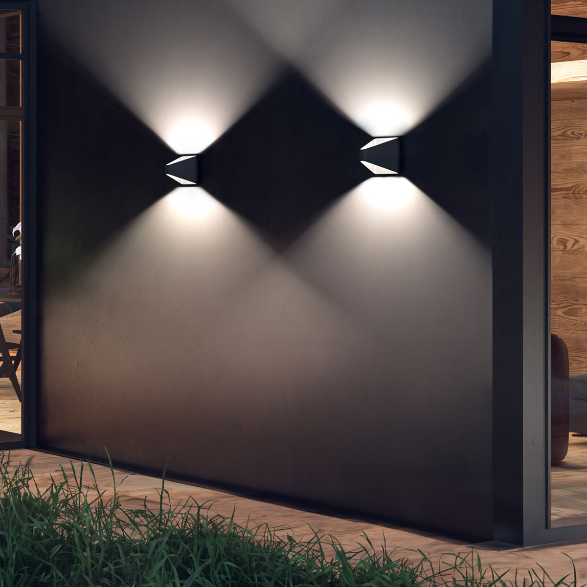 Ellis Outdoor LED Wall Light in Outside Area.