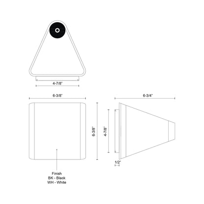 Ellis Outdoor LED Wall Light - line drawing.