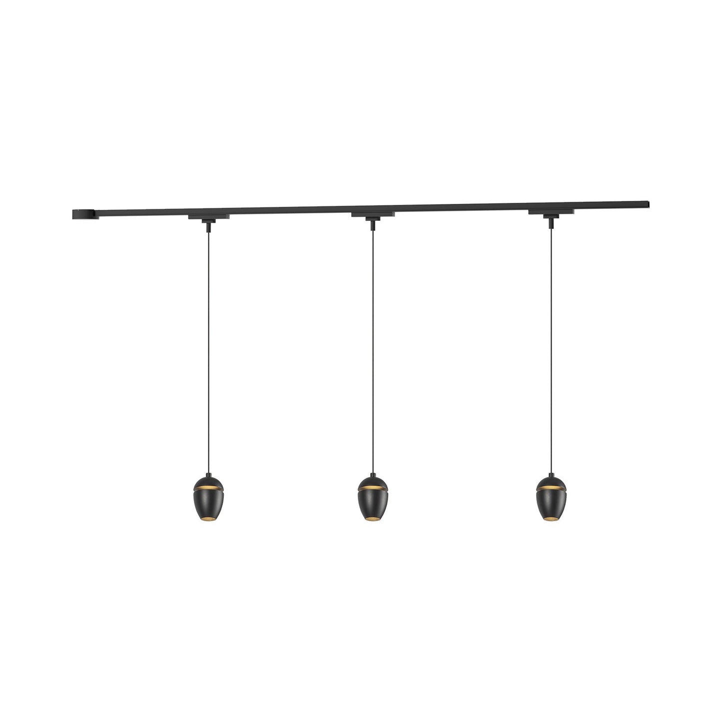 Eloa Trilo Track Multi Light LED Pendant Light in Black (3-Head).
