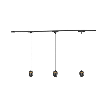 Eloa Trilo Track Multi Light LED Pendant Light in Black (3-Head).