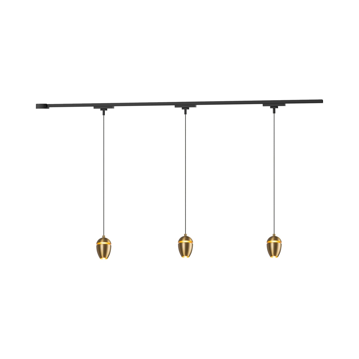 Eloa Trilo Track Multi Light LED Pendant Light in Brushed Gold (3-Head).
