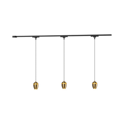 Eloa Trilo Track Multi Light LED Pendant Light in Brushed Gold (3-Head).