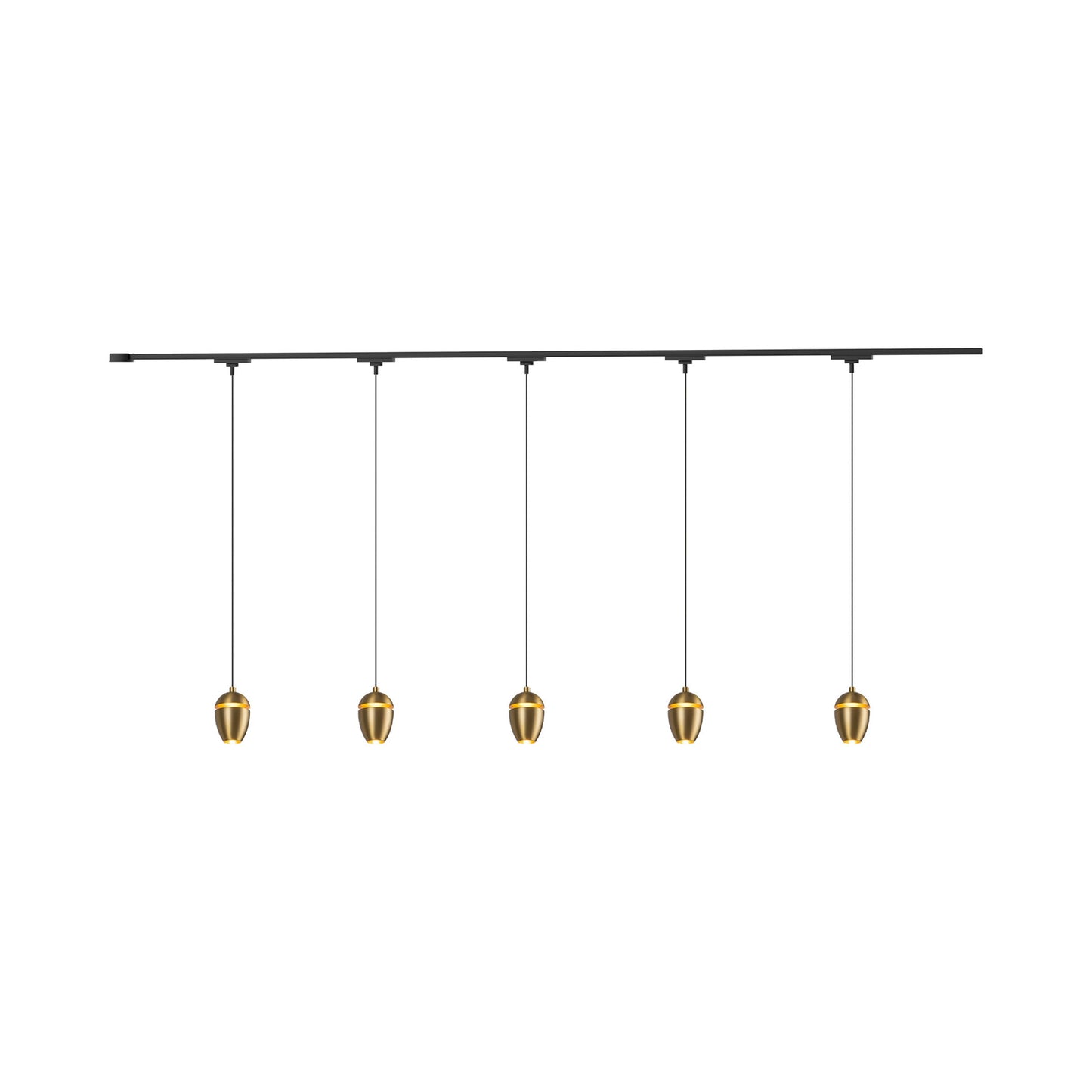 Eloa Trilo Track Multi Light LED Pendant Light in Brushed Gold (5-Head).