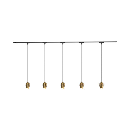 Eloa Trilo Track Multi Light LED Pendant Light in Brushed Gold (5-Head).