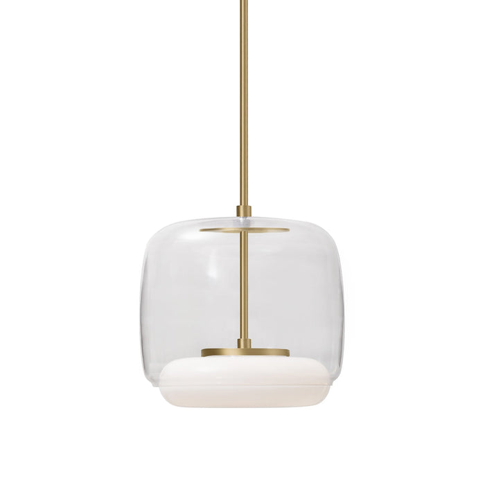 Enkel LED Pendant Light in Clear/Brushed Gold (Small).