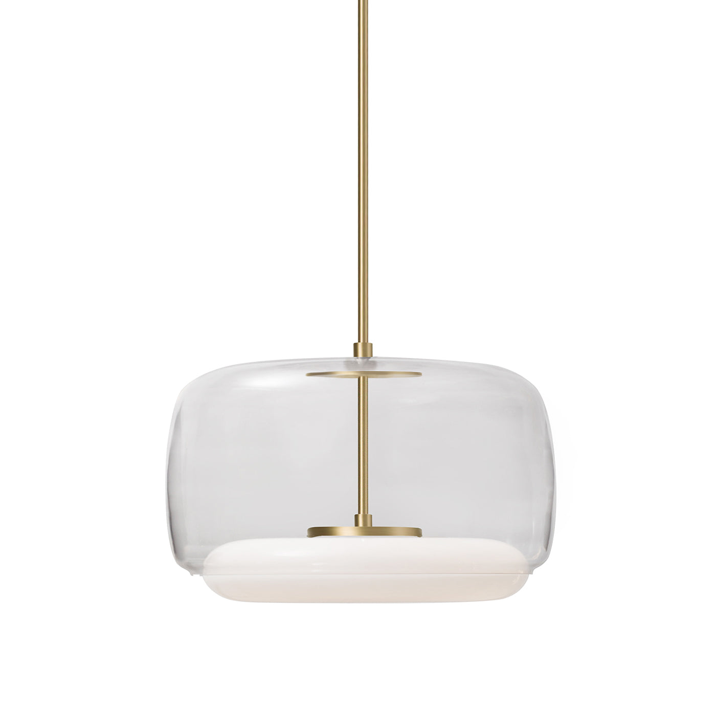 Enkel LED Pendant Light in Clear/Brushed Gold (Large).