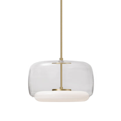 Enkel LED Pendant Light in Clear/Brushed Gold (Large).