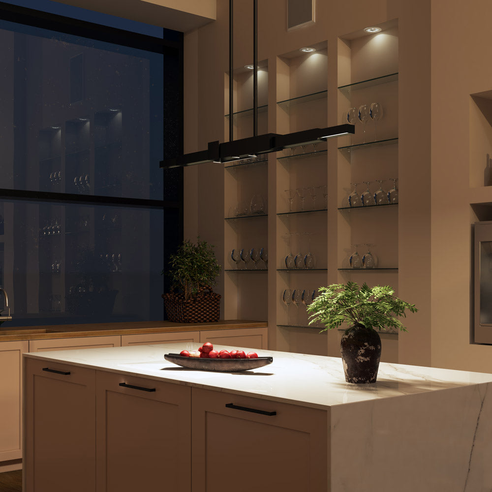Enzo Linear LED Pendant Light in kitchen.