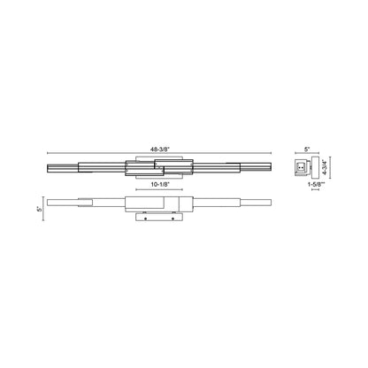 Enzo Outdoor LED Wall Light - line drawing.