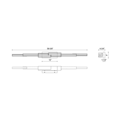 Enzo Outdoor LED Wall Light - line drawing.