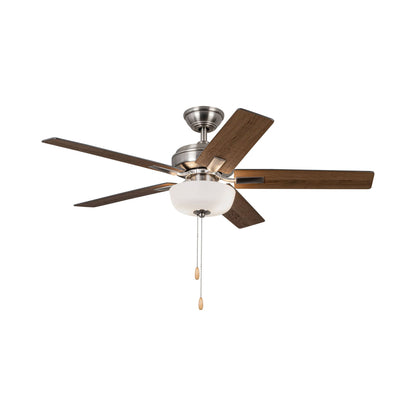 Erikson Ceiling Fan in Brushed Nickel (Integrated LED/Pull Chain).