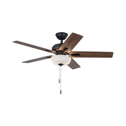 Erikson Ceiling Fan in Matte Black (Integrated LED/Pull Chain).