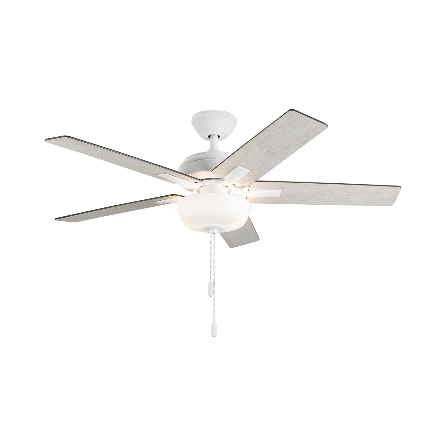Erikson Ceiling Fan in White (Integrated LED/Pull Chain).