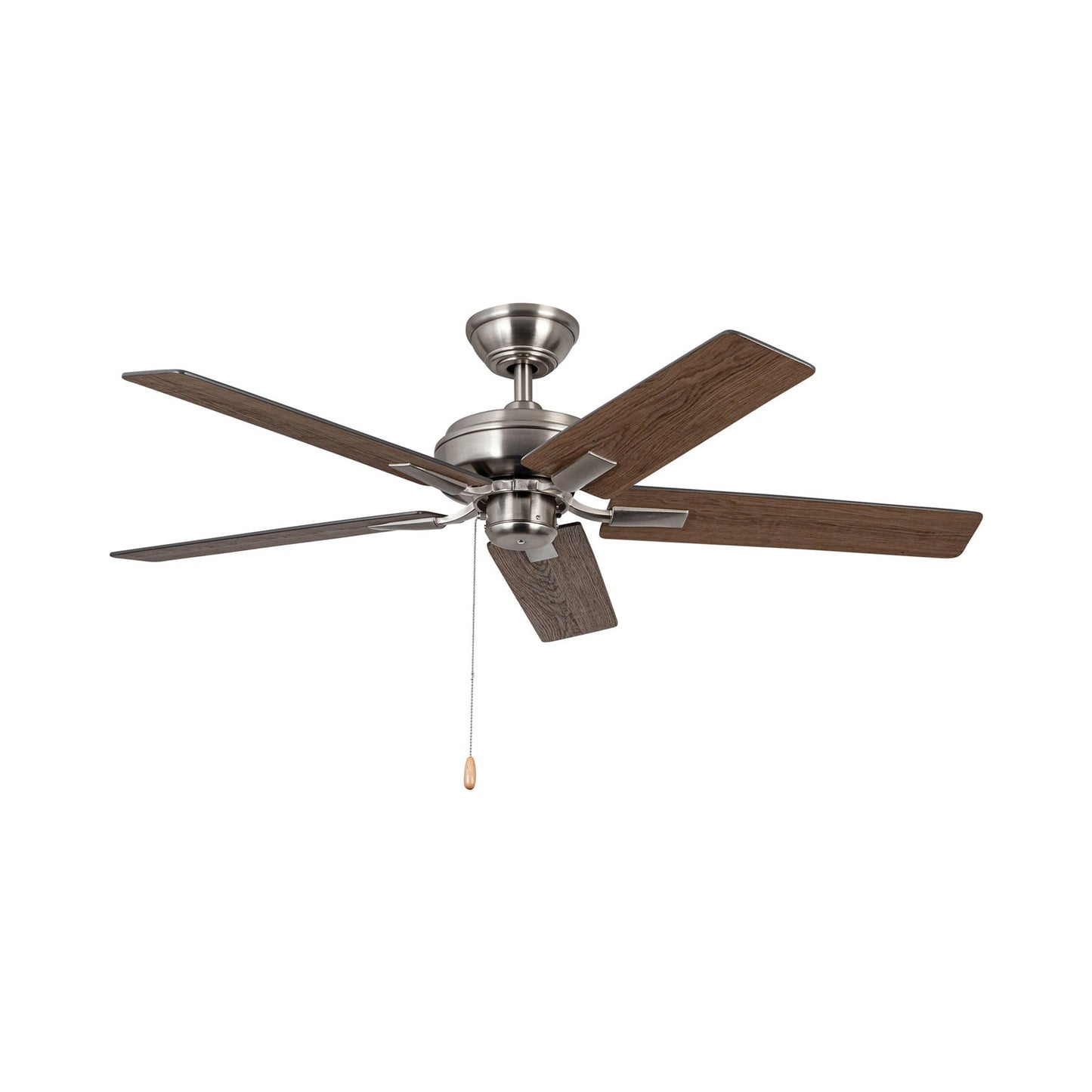 Erikson Ceiling Fan in Brushed Nickel (No Light/Pull Chain).