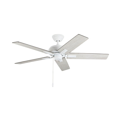 Erikson Ceiling Fan in White (No Light/Pull Chain).