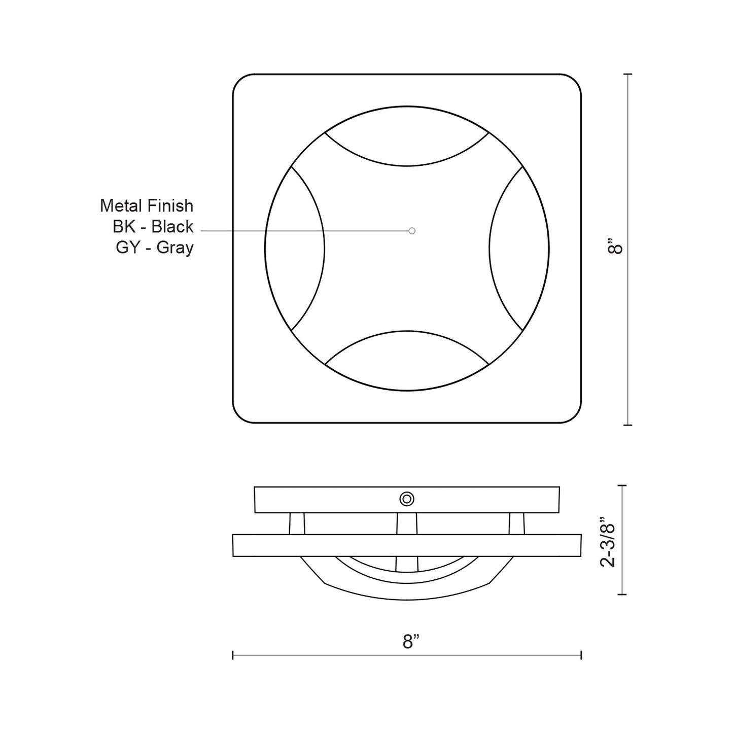 Etna Outdoor LED Wall Light - line drawing.