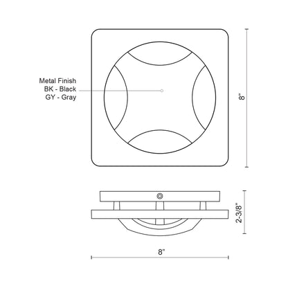 Etna Outdoor LED Wall Light - line drawing.