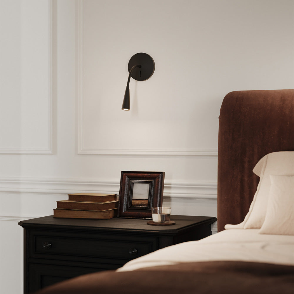 Eton LED Wall Light in bedroom.