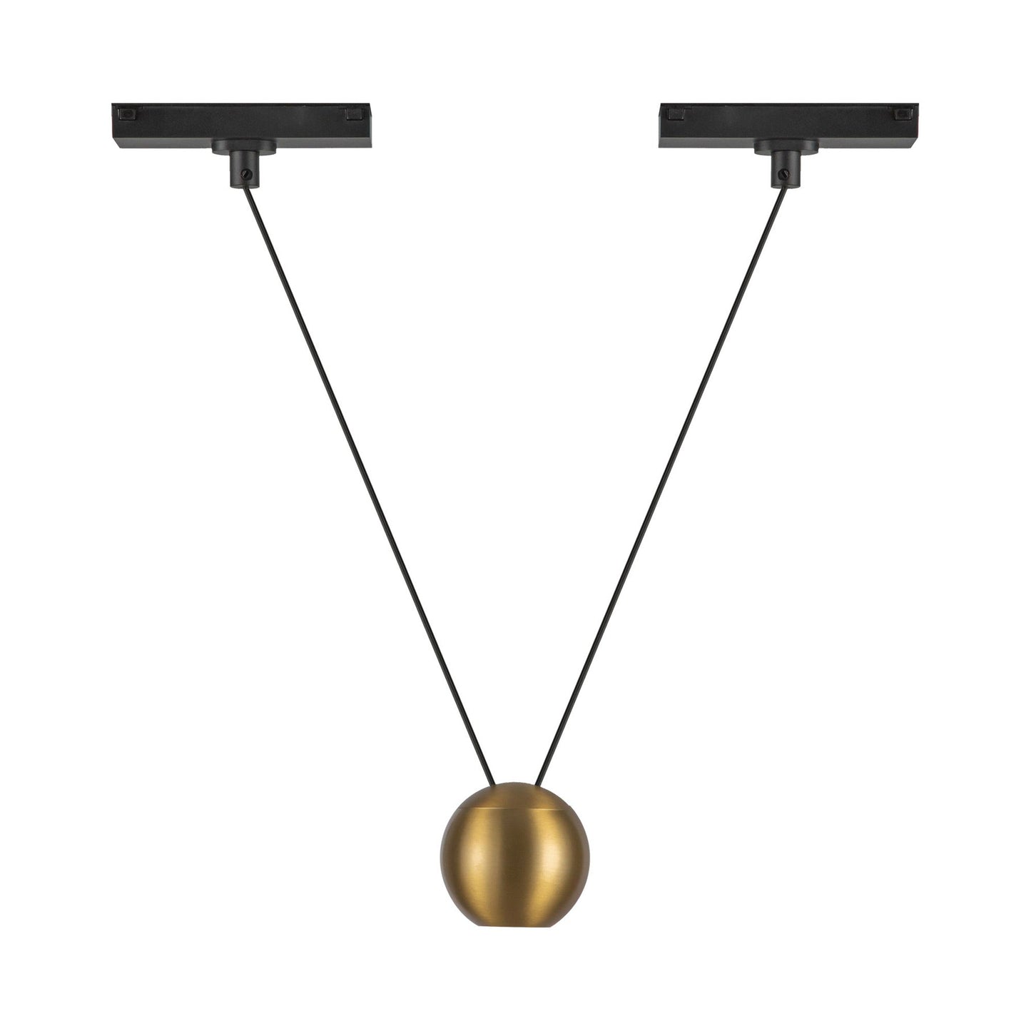 Faria Double Trilo Track LED Pendant Light in Brushed Gold.