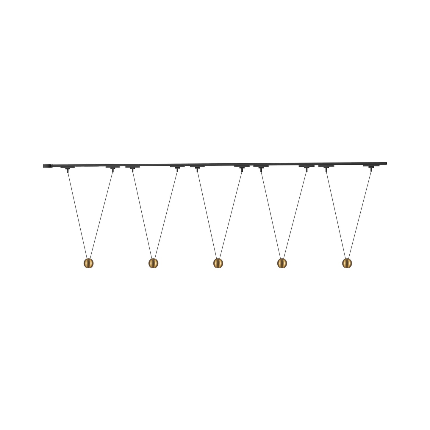 Faria Double Trilo Track Multi Light LED Pendant Light in Brushed Gold.