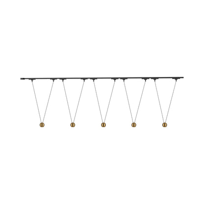 Faria Double Trilo Track Multi Light LED Pendant Light in Brushed Gold.