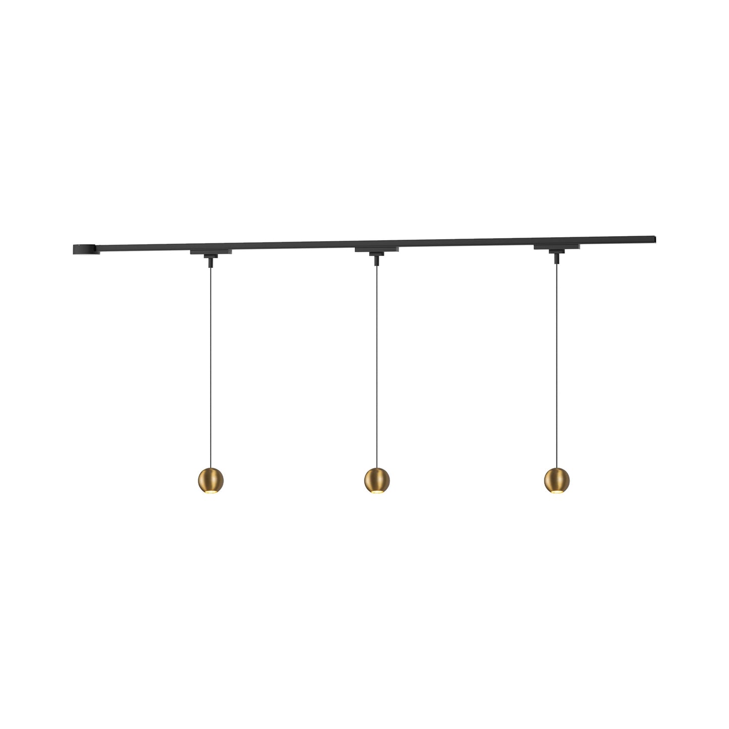Faria Trilo Track Multi Light LED Pendant Light in Brushed Gold (3-Head).