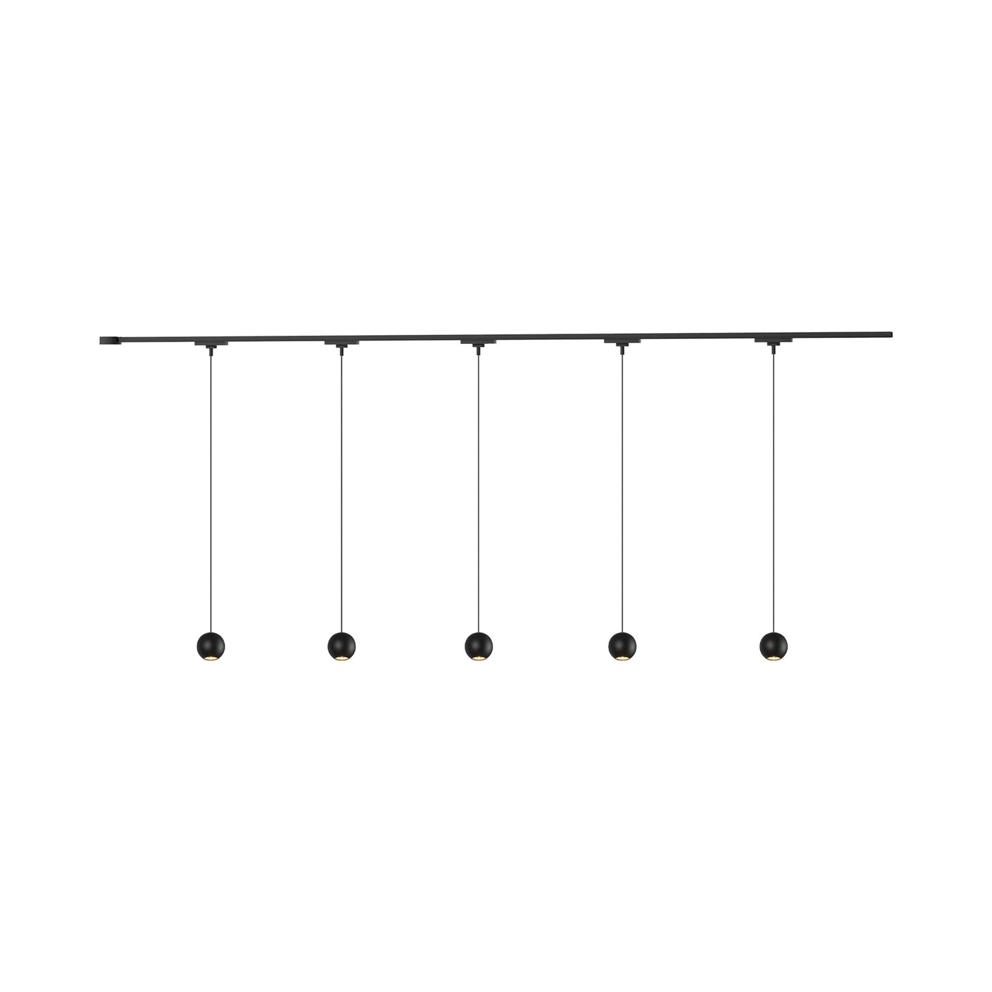 Faria Trilo Track Multi Light LED Pendant Light in Black (5-Head).