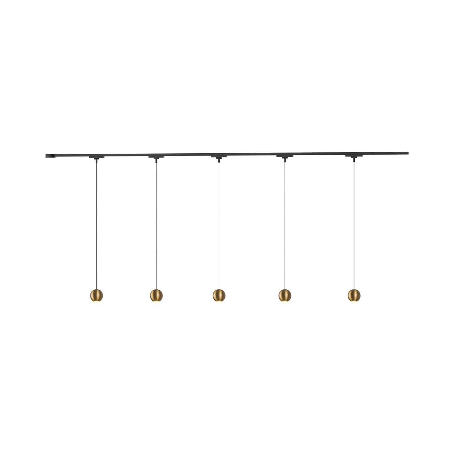 Faria Trilo Track Multi Light LED Pendant Light in Brushed Gold (5-Head).