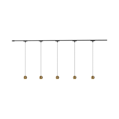 Faria Trilo Track Multi Light LED Pendant Light in Brushed Gold (5-Head).