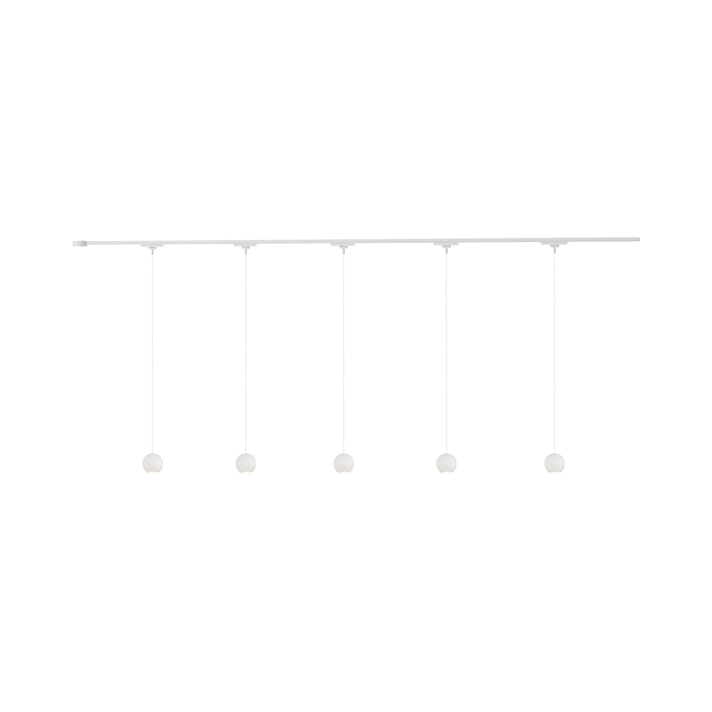 Faria Trilo Track Multi Light LED Pendant Light in White (5-Head).