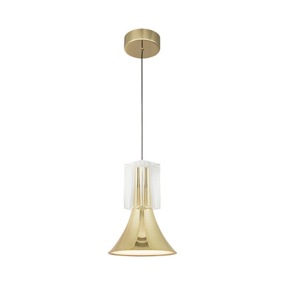 Floe LED Pendant Light in Metallic Brass.