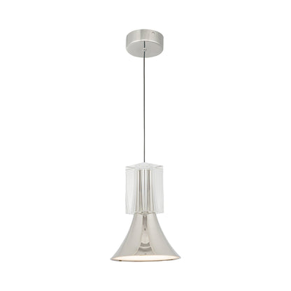 Floe LED Pendant Light in Polished Nickel.