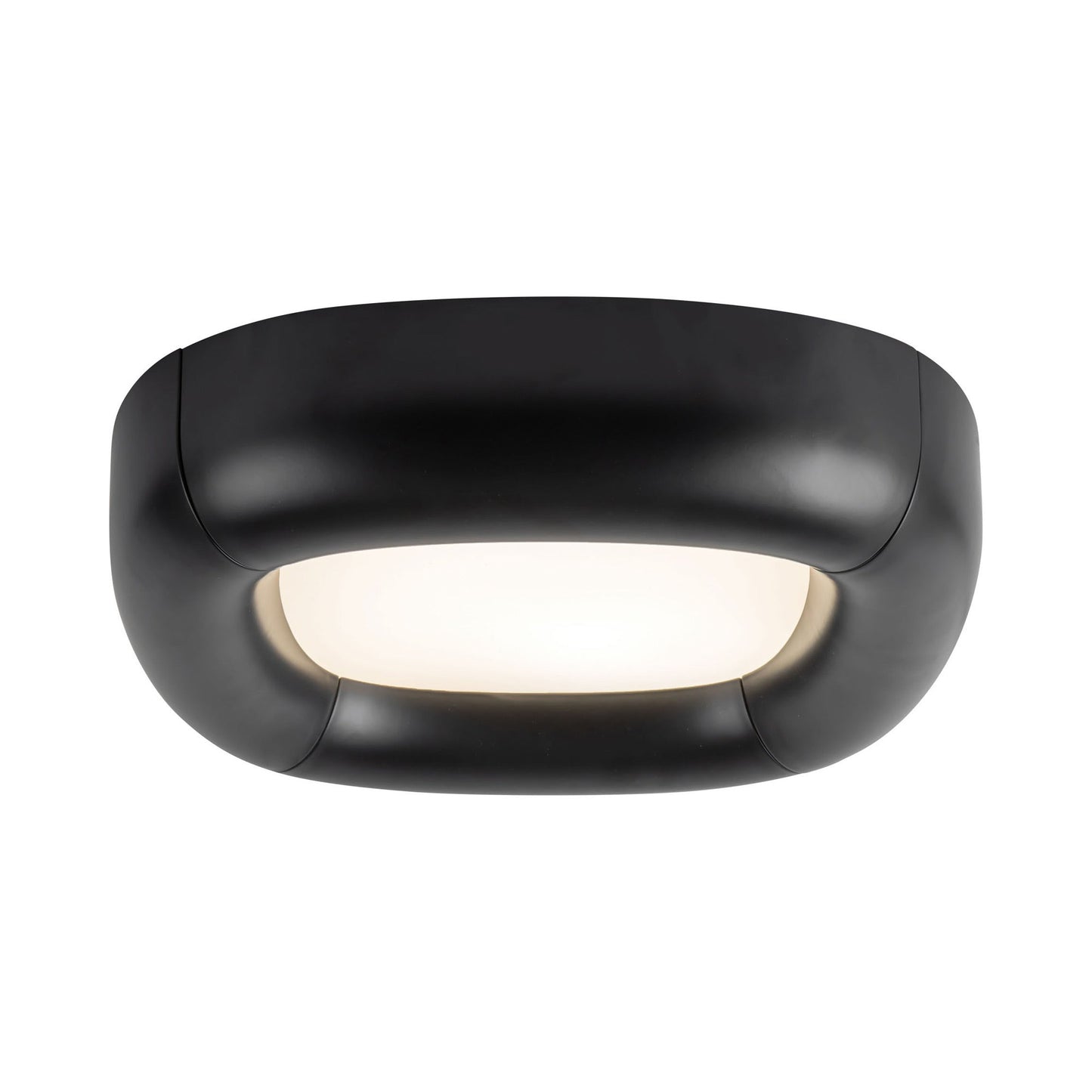 Folio LED Flush Mount Ceiling Light in Black.