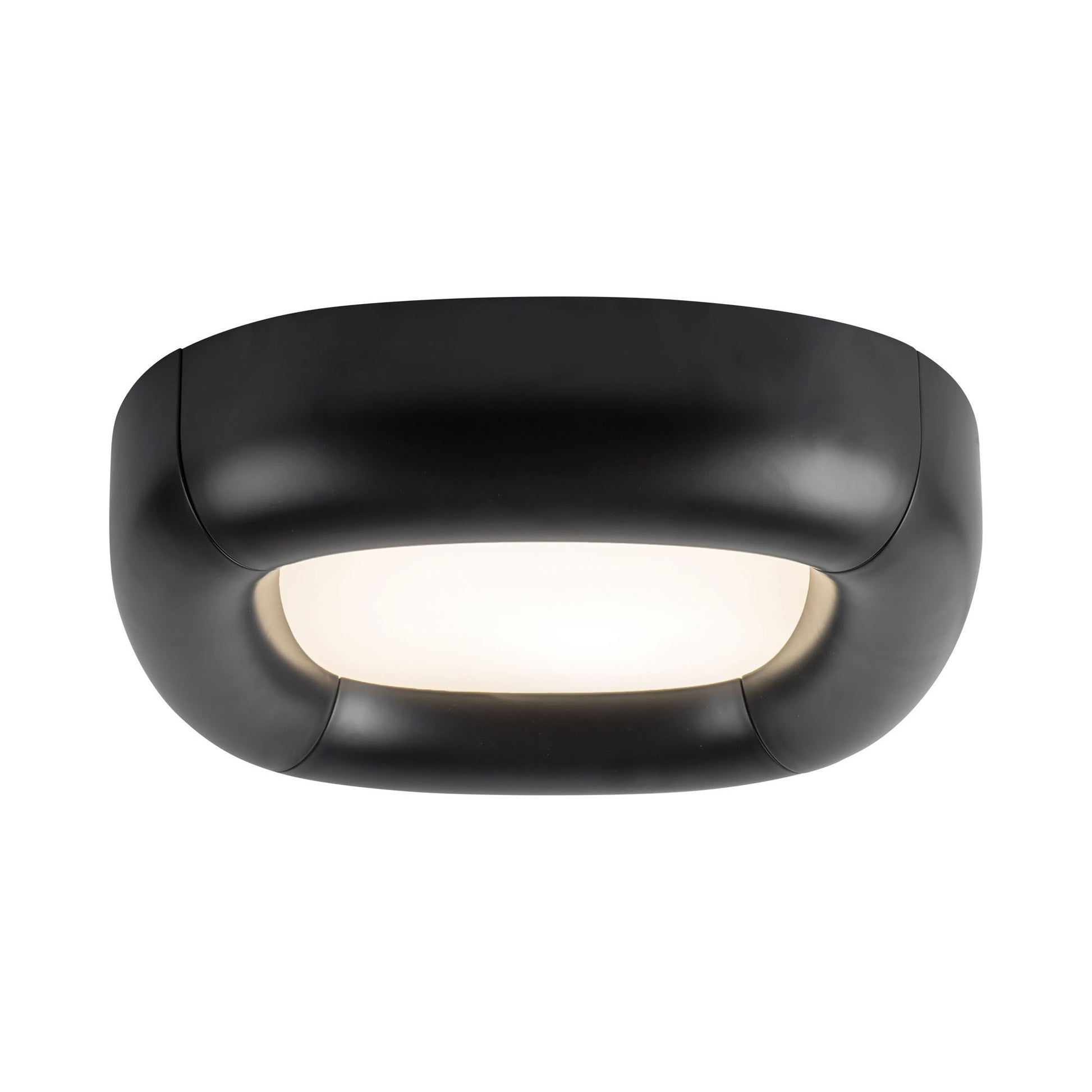 Folio LED Flush Mount Ceiling Light in Black.