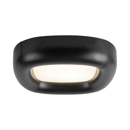 Folio LED Flush Mount Ceiling Light in Black.