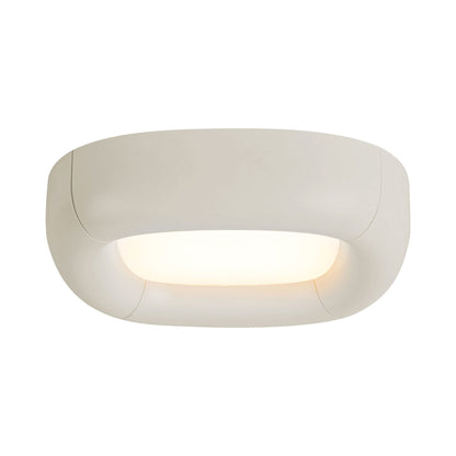 Folio LED Flush Mount Ceiling Light in Pearl White.