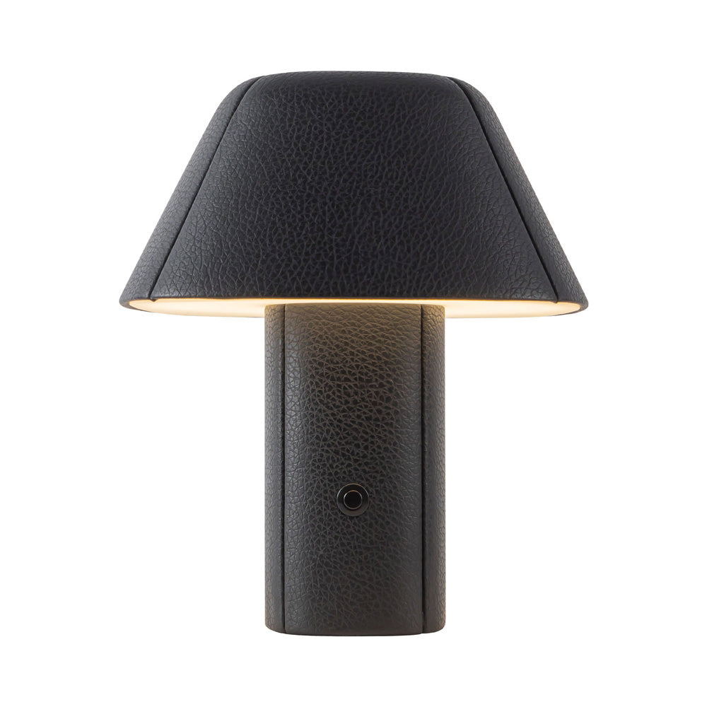 Folio LED Table Lamp in Brown Vegan Leather.