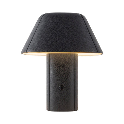 Folio LED Table Lamp in Brown Vegan Leather.