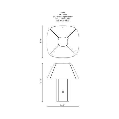 Folio LED Table Lamp - line drawing.