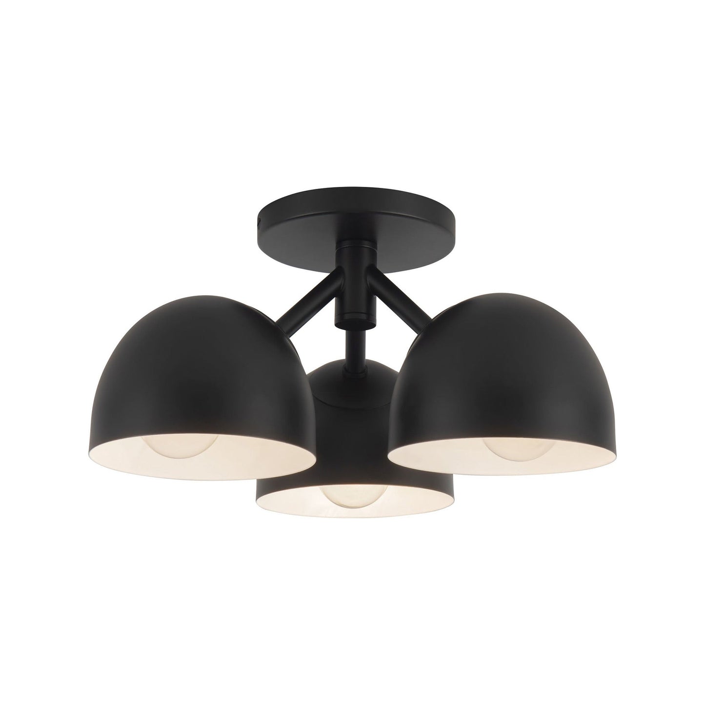 Fosso Semi Flush Mount Ceiling Light in Black (12-Inch).