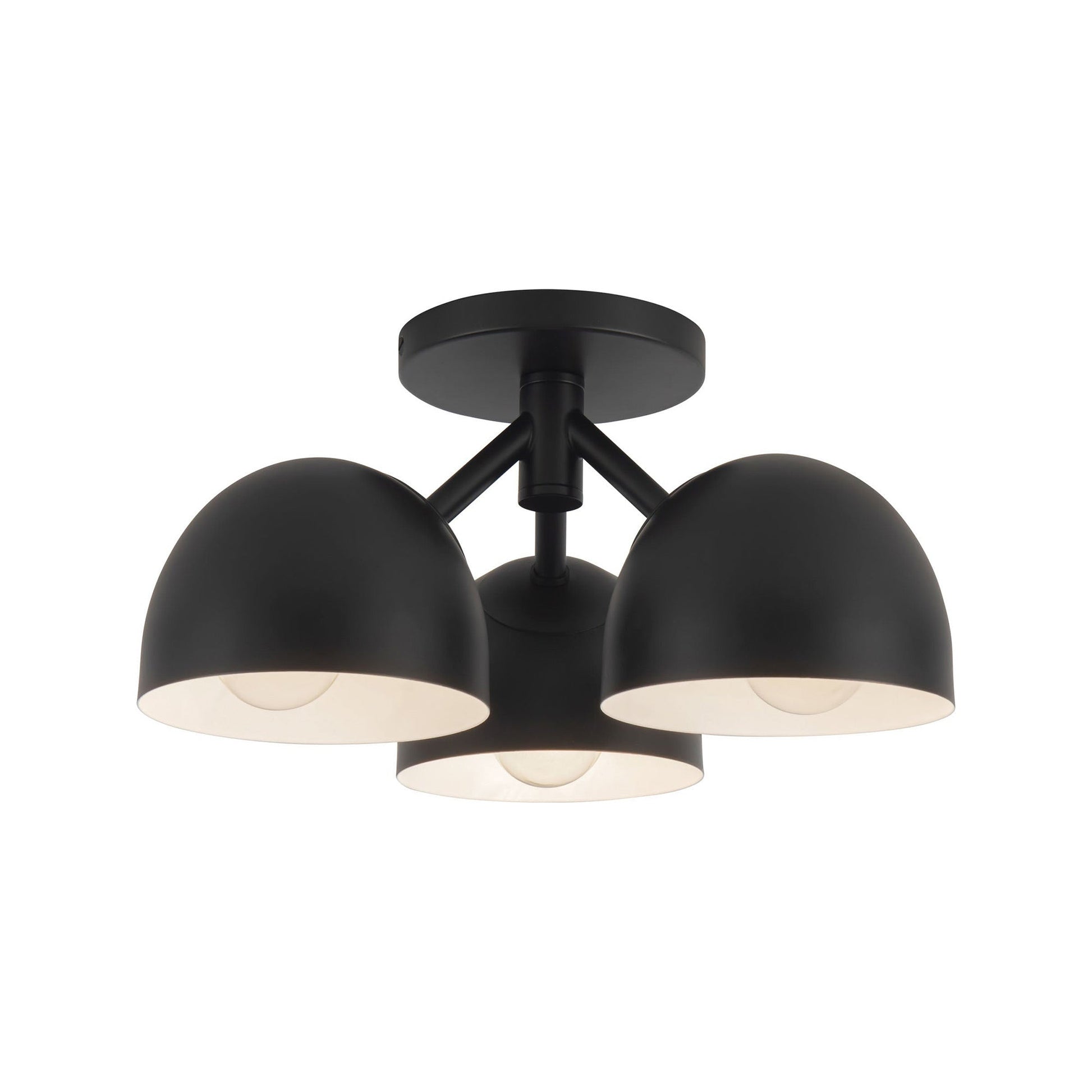 Fosso Semi Flush Mount Ceiling Light in Black (12-Inch).