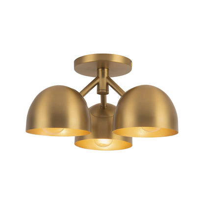 Fosso Semi Flush Mount Ceiling Light in Brushed Gold (12-Inch).