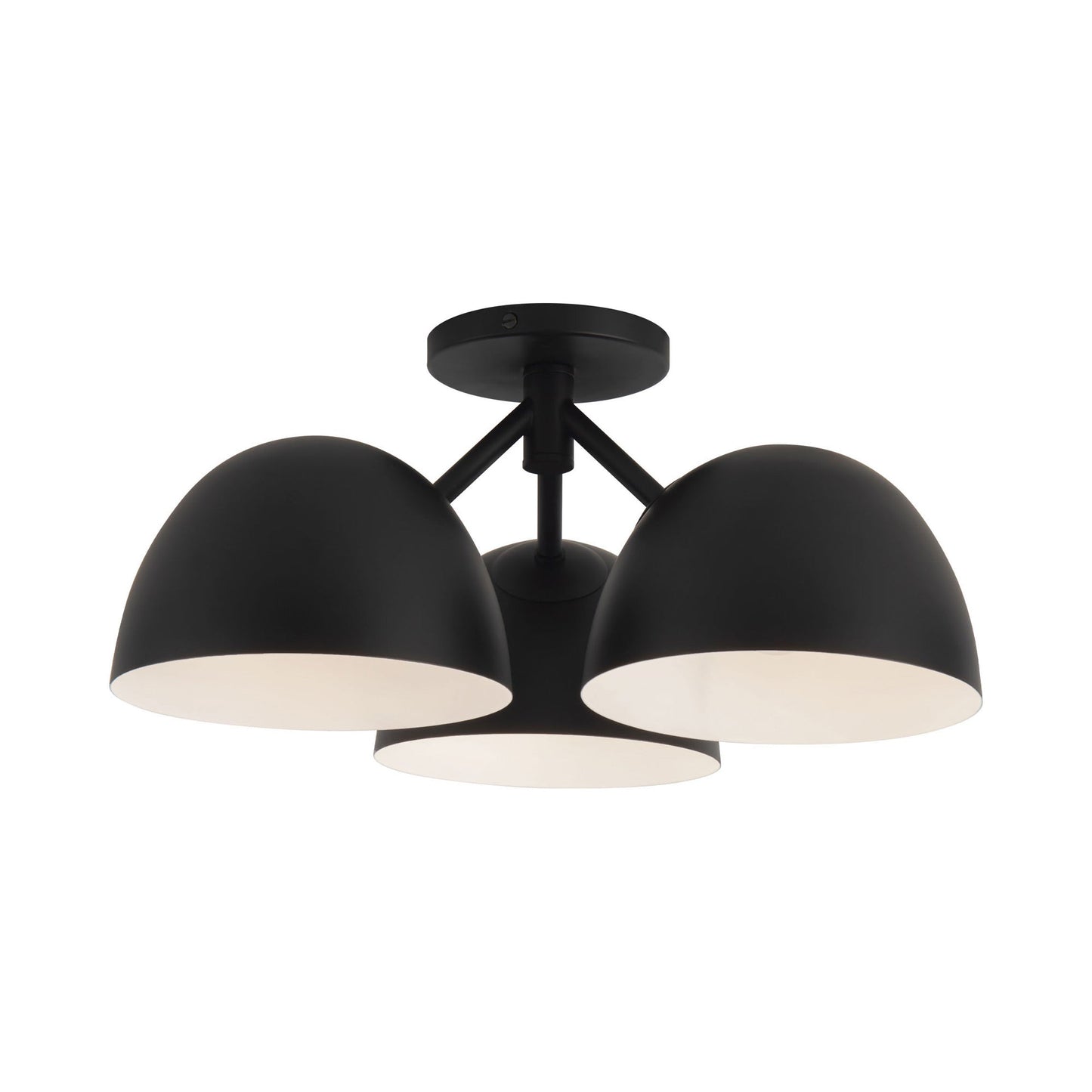 Fosso Semi Flush Mount Ceiling Light in Black (17-Inch).