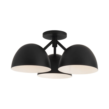 Fosso Semi Flush Mount Ceiling Light in Black (17-Inch).