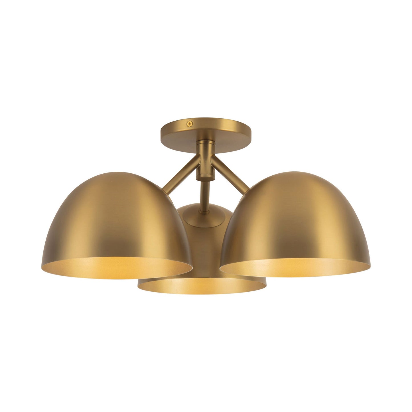 Fosso Semi Flush Mount Ceiling Light in Brushed Gold (17-Inch).