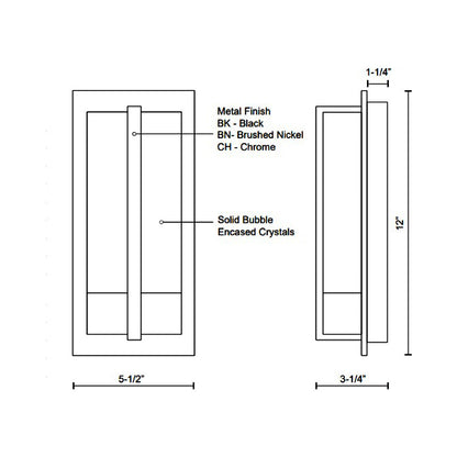 Gable LED Wall Light - line drawing.