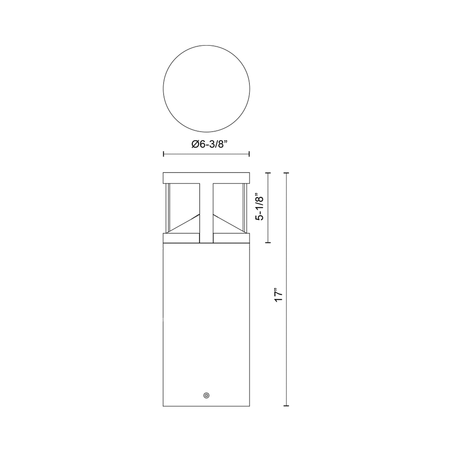 Glen Outdoor LED Path Light - line drawing.