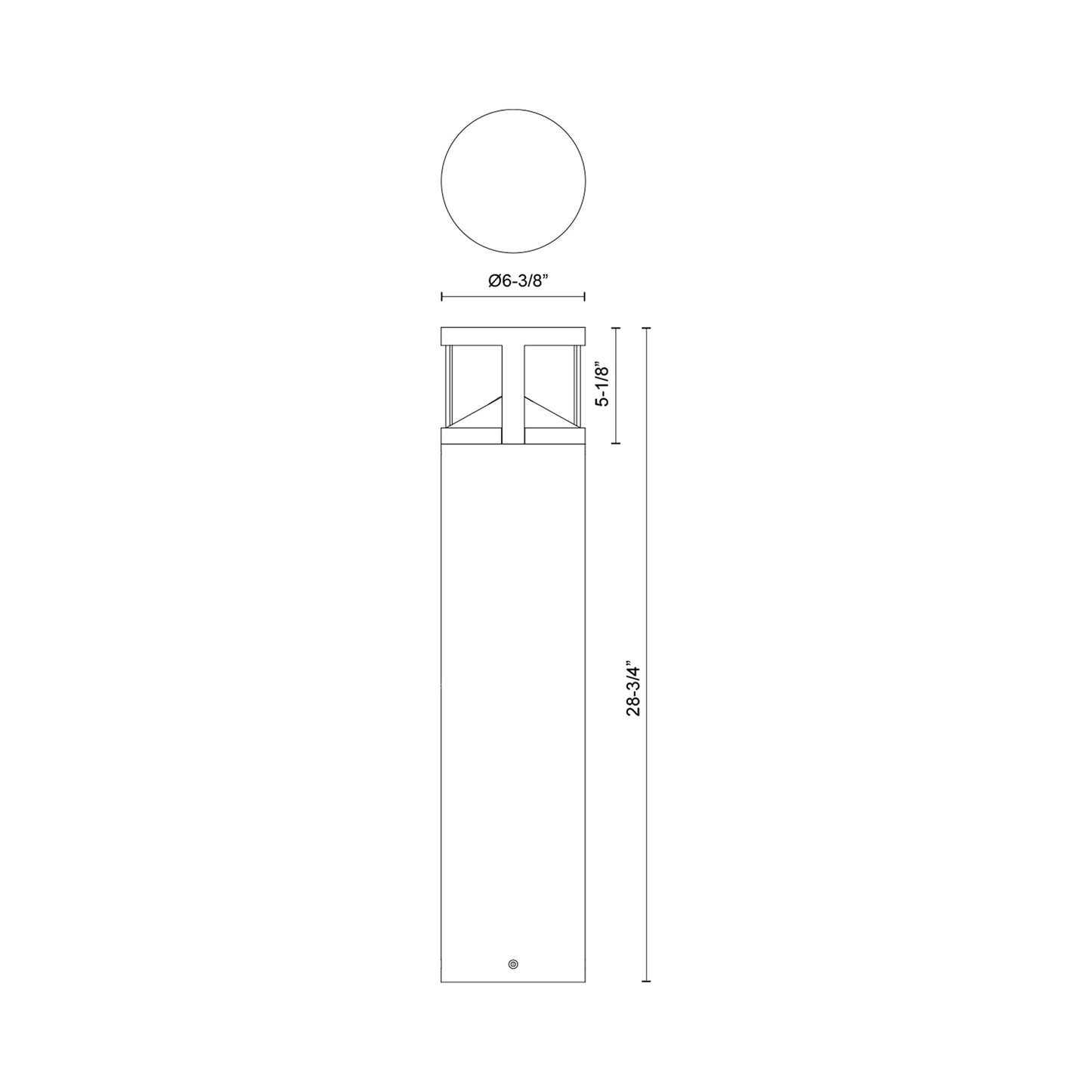Glen Outdoor LED Path Light - line drawing.