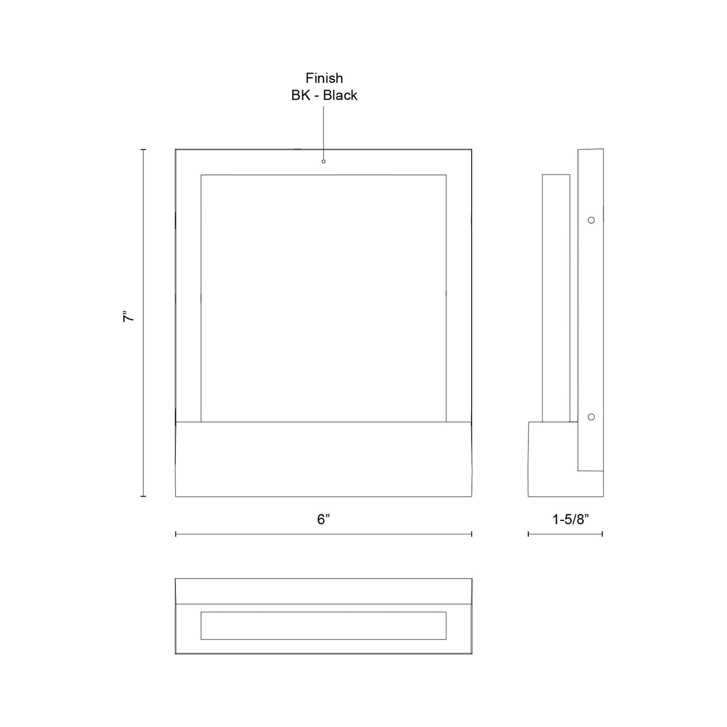 Guide Outdoor LED Wall Light - line drawing.